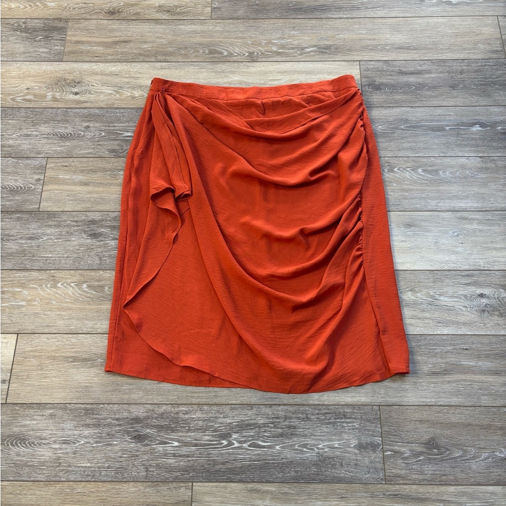 Cider Skirt Sz 4XL Burnt Orange Wrap Midi Bohemian Vacation Summer Cruise NWT